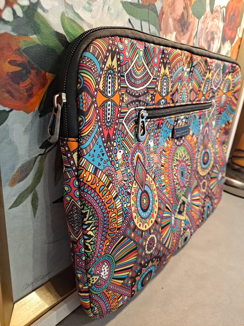 Sakroots Multicolor Mandala Llama Rainbow Wanderlust On The Go Laptop Sleeve - Picture 4 of 10